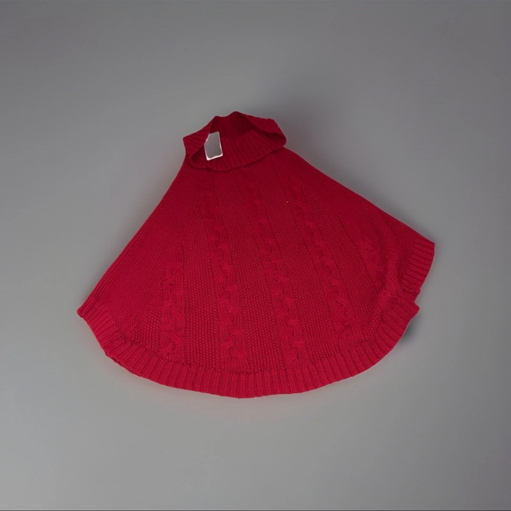 Carter’s Red Knit Poncho Sweater Girls 14 NWT